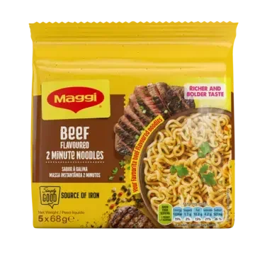 MAGGI 2 Minute Noodles - Beef 5x68g - front