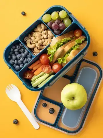 Lunch box with food