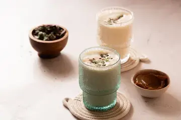 Creamy Mint Caramel Lassi Shake