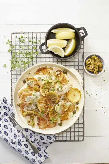 Linefish with Creamy Lemon and Caper sauce