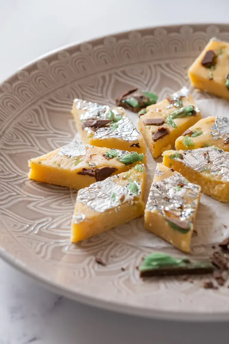 PEPPERMINT CRISP BURFI SLICES