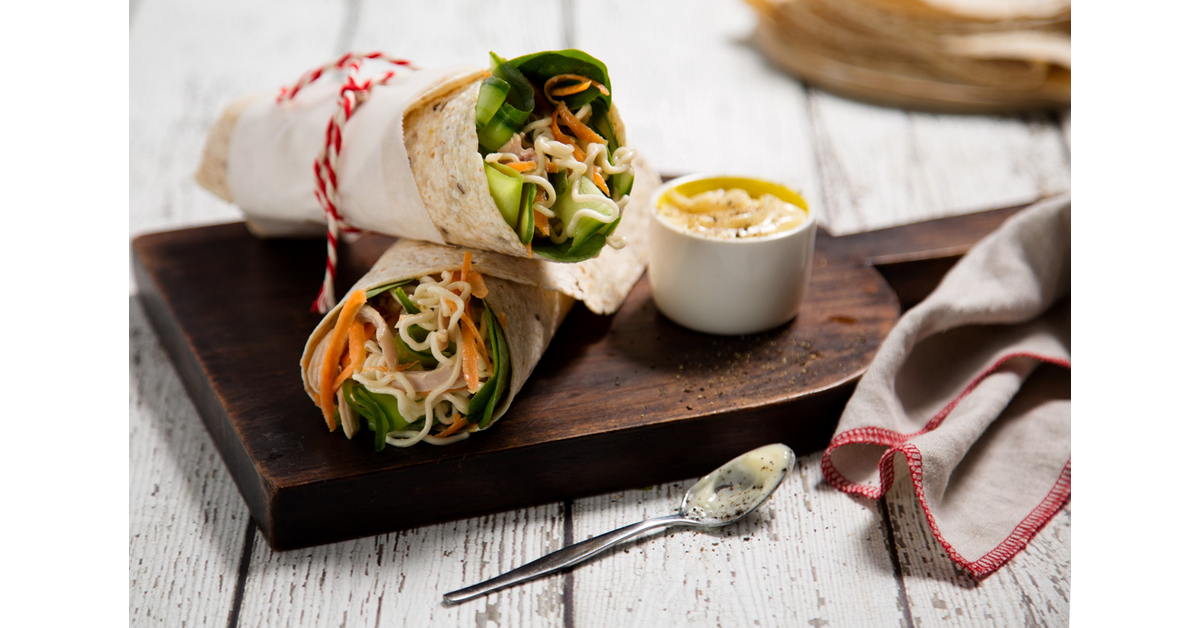 Creamy Chicken Noodle Wraps