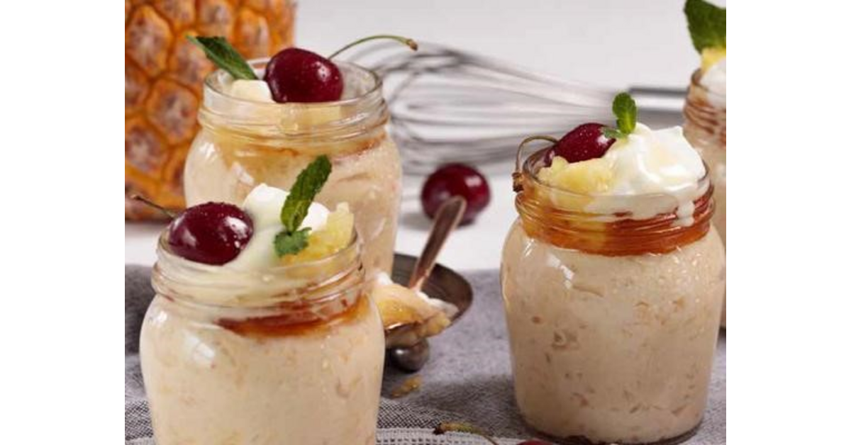 Juicy Pineapple and Milkybar Pudding