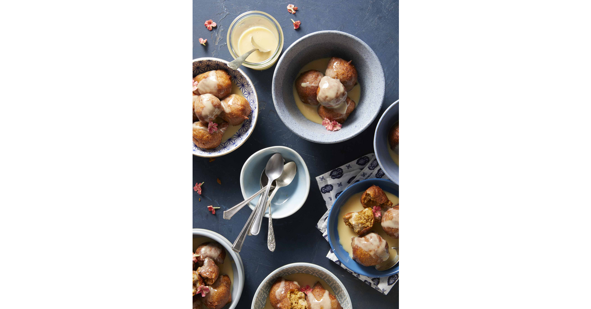 Pumpkin Fritters with Caramel Sauce