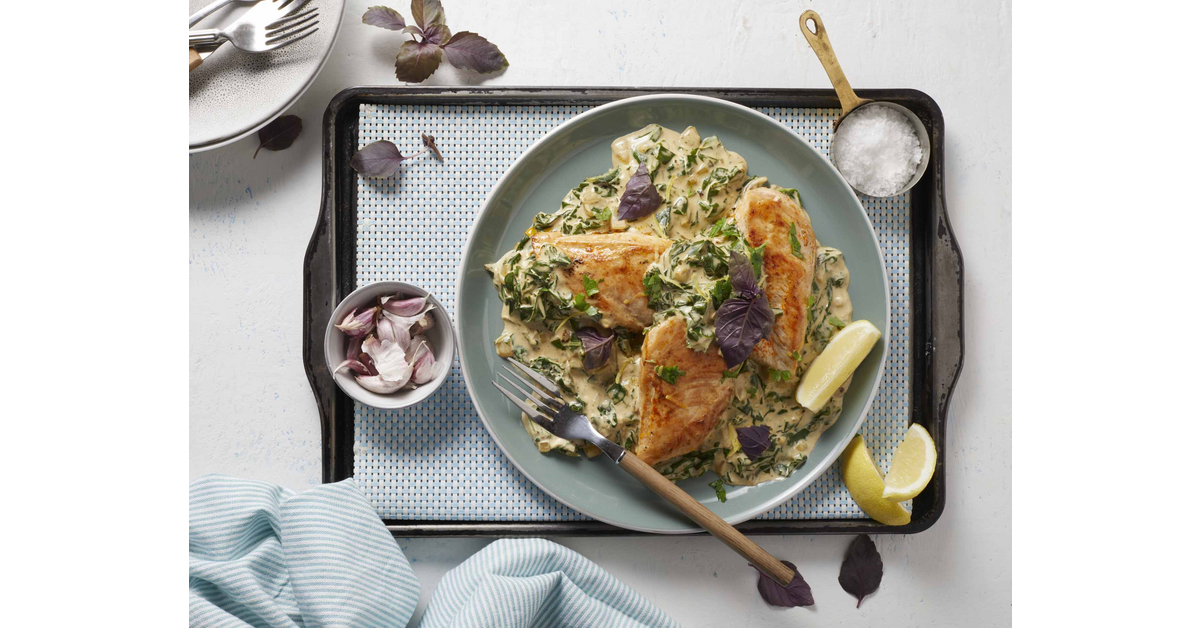 Spinach Cream Sauce Chicken Fillets