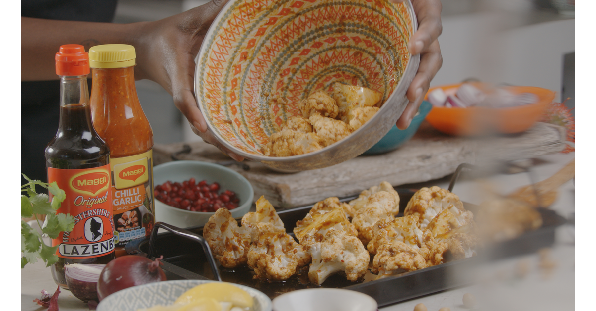 Vegan Indian-inspired Cauliflower Tray Bake