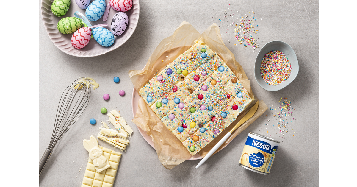 Lemon and White Chocolate Funfetti Easter Fudge