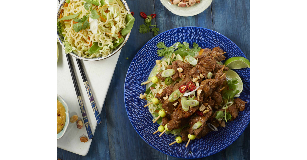 Beef Satay Skewers with Peanut Sauce