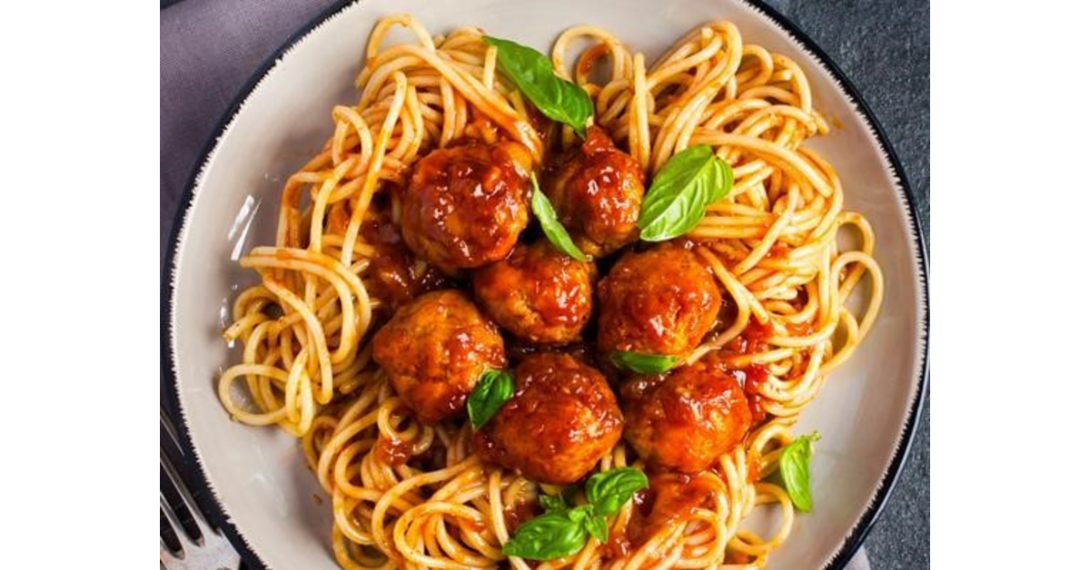 Spicy Meat ball pasta with tomato sauce.