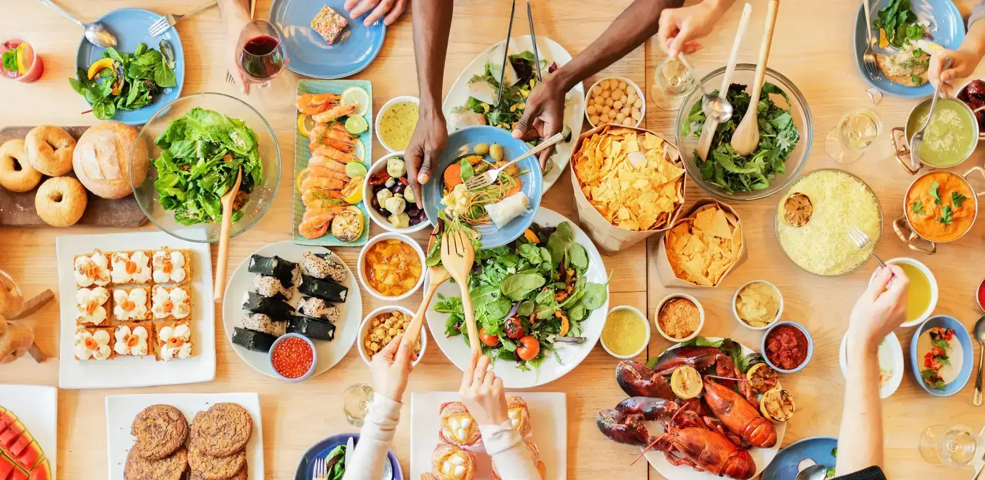 Food on table