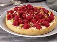 Nestlé Milkybar and Raspberry Tart with Mascarpone, Nestlé Condensed Milk and Ricotta Cream
