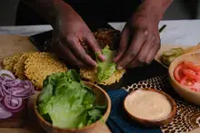 Maggnificent Beef Burger in Noodle Bun