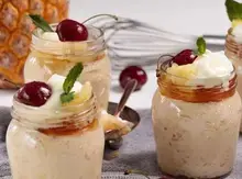 Juicy Pineapple and Milkybar Pudding