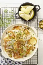 Linefish with Creamy Lemon & Caper Sauce