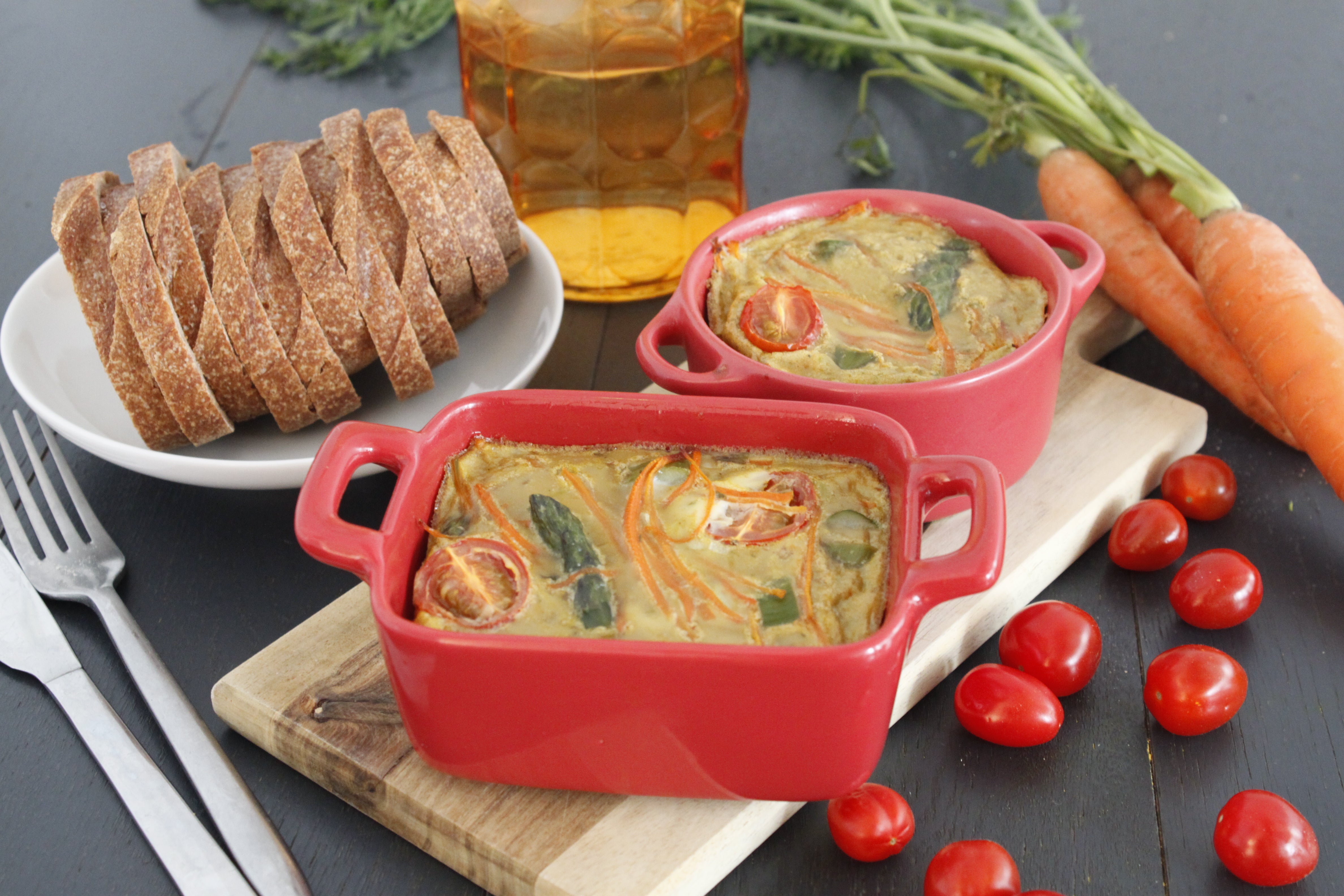 Clafoutis aux asperges et légumes printaniers