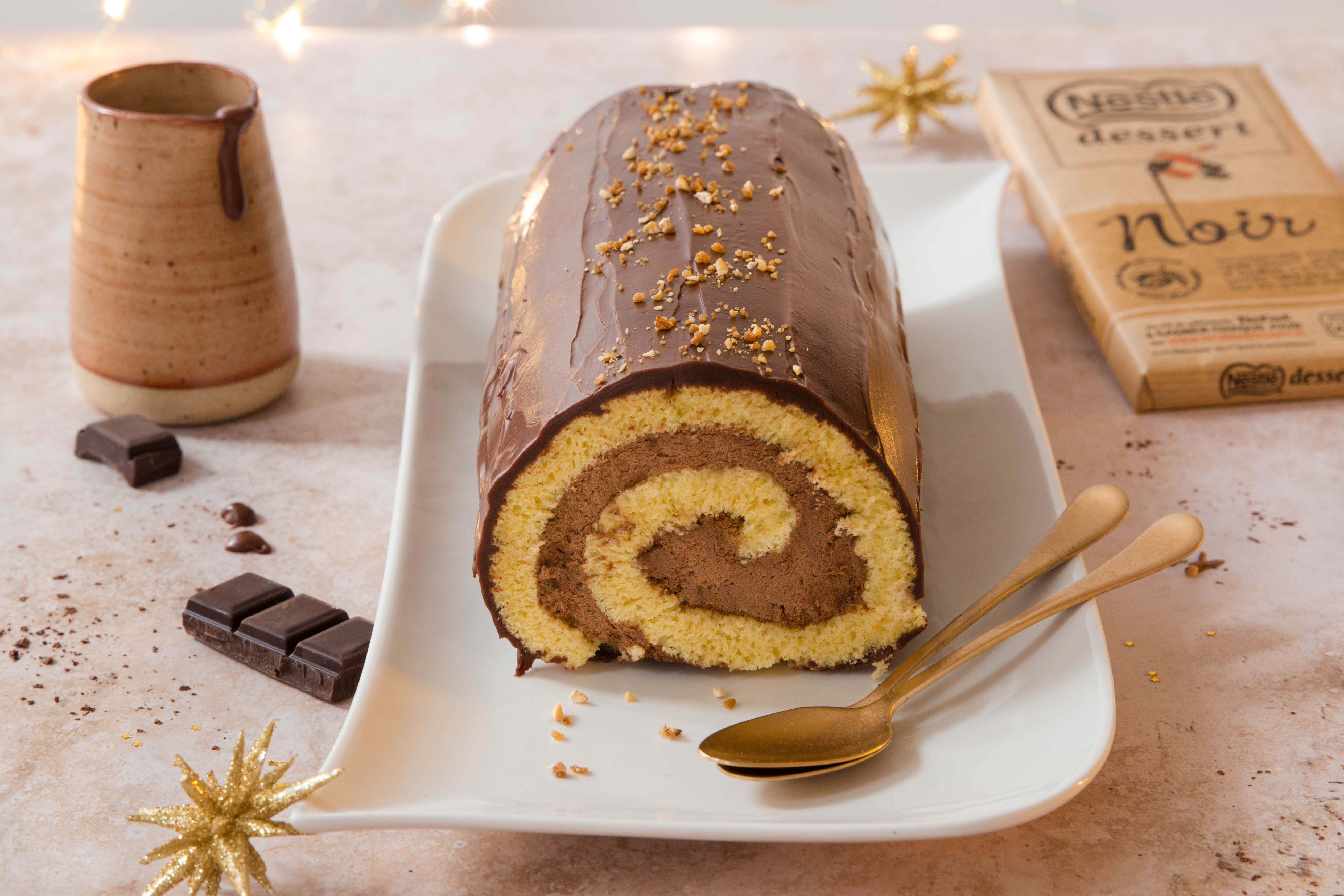 Bûche roulée mousse au chocolat