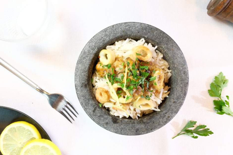 Fruits de mer riz