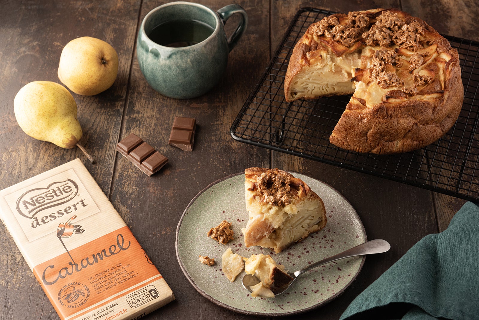 Gâteau invisible poire chocolat caramel