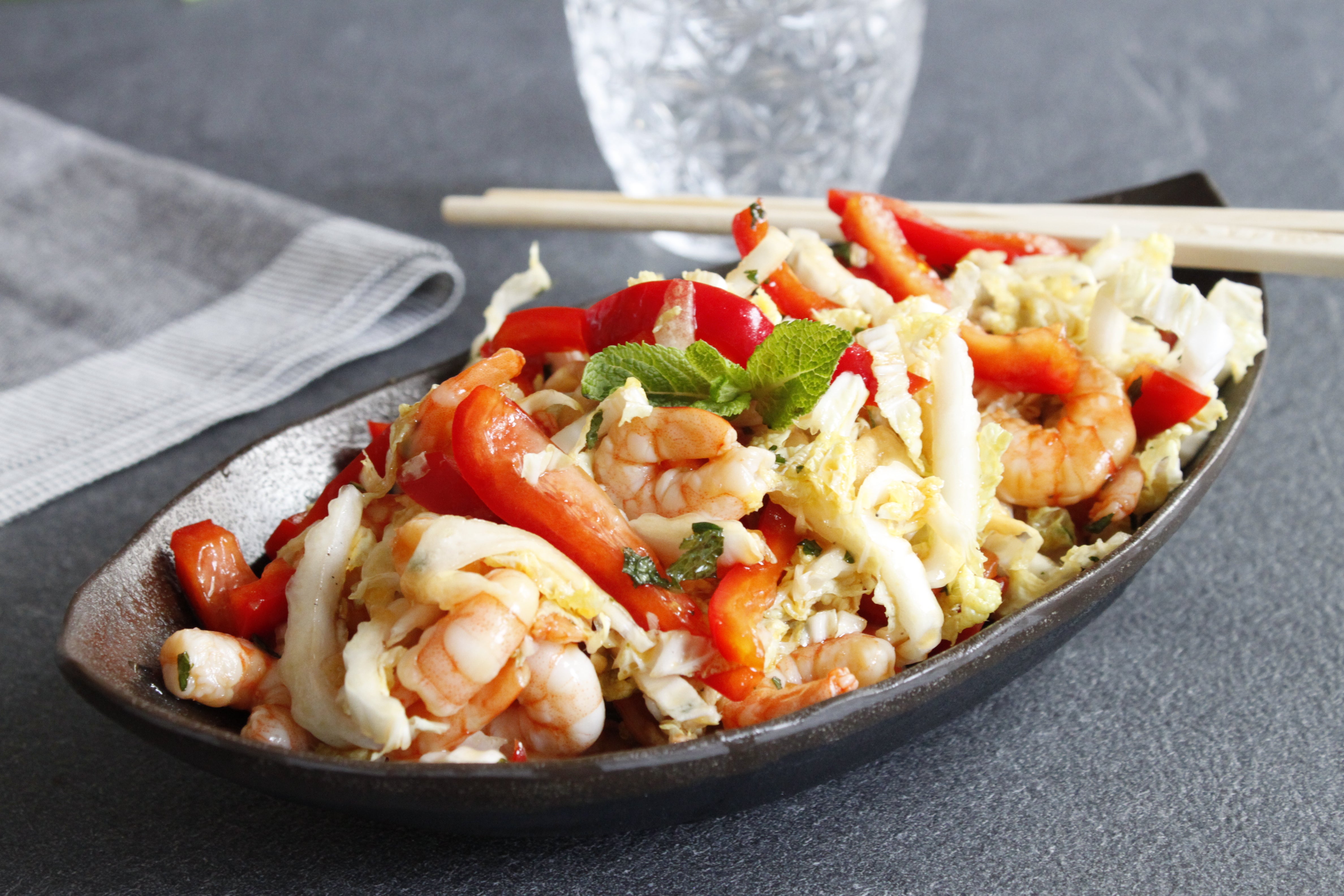 Salade crevette chou chinois Arome