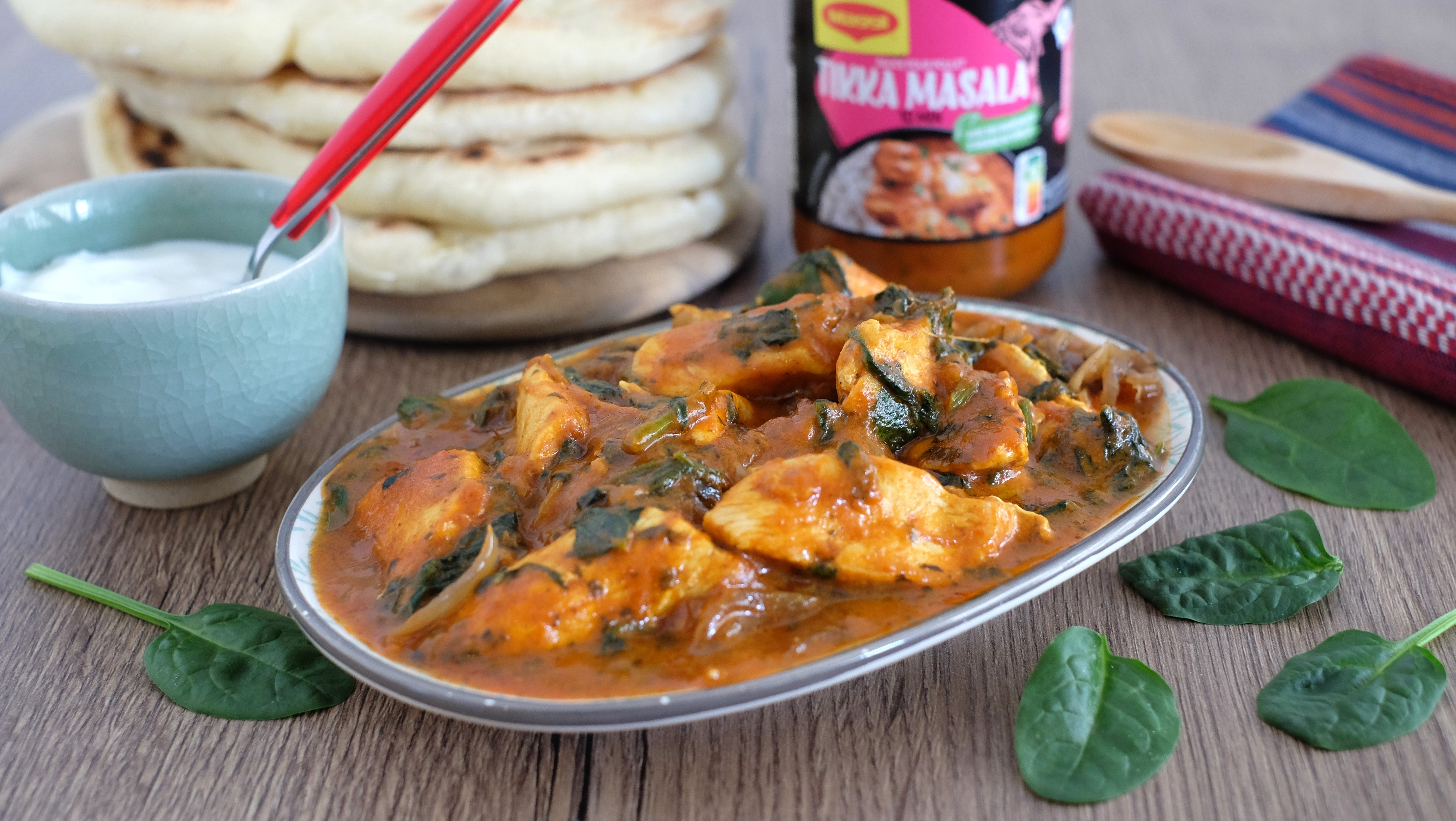 Poulet tikka masala et naans maison