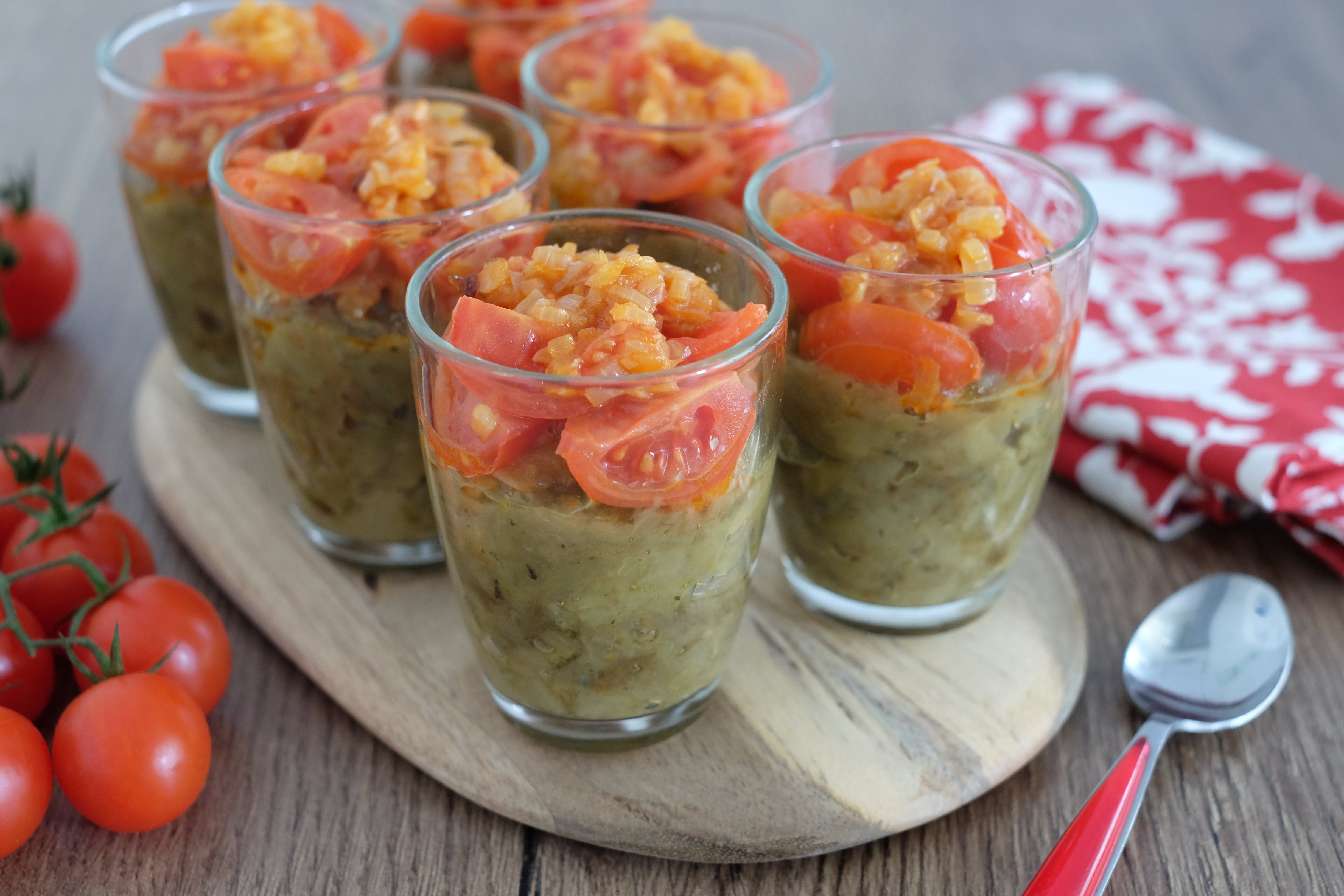 Caviar d'aubergines et tomates confites