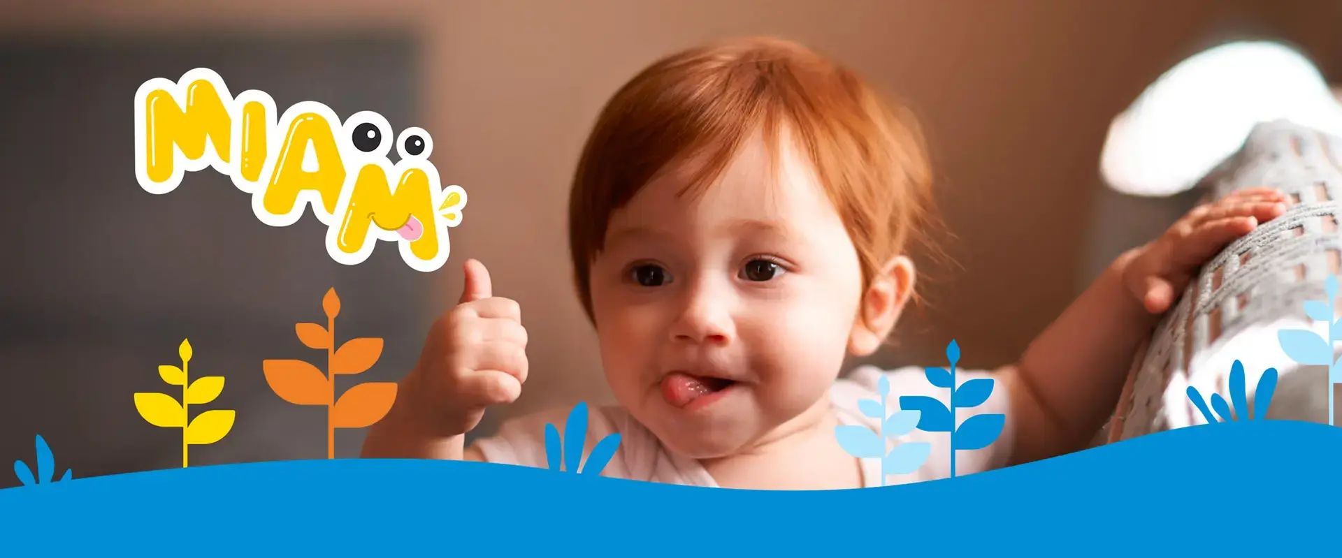 A child with their thumb up.