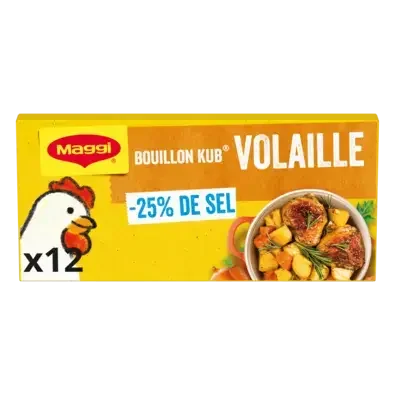MAGGI Bouillon Poultry Low Salt Carton 20x120g FR
