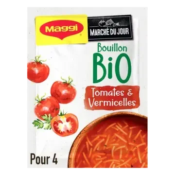 MAGGI Bio Soup Bouillon Tomato Vermicelli Sachet 10x70g FR