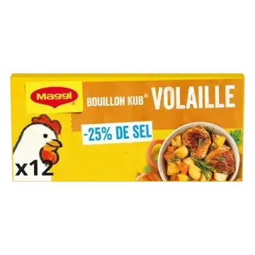 MAGGI Bouillon Poultry Low Salt Carton 20x120g FR