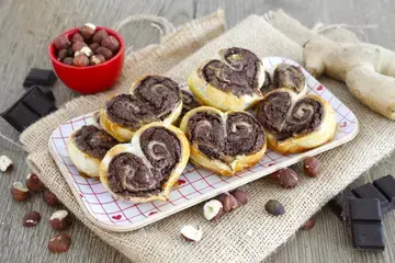 Coeurs chocolat corsé gingembre et noisettes