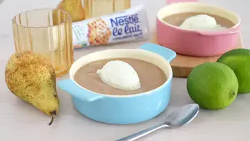 Soupe de poires et glace yaourt