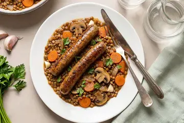 saucisses lentilles vegan