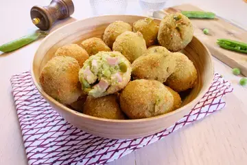 Boulettes croustillantes petit pois jambon