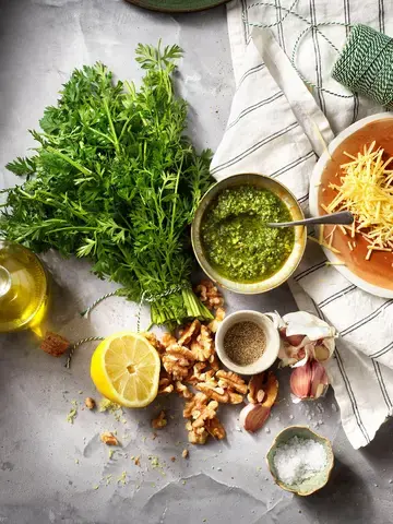 Carrot top pesto