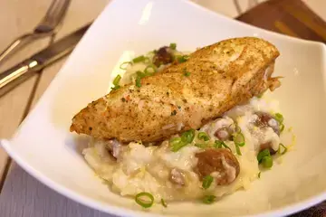 Filets de volaille aux épices, risotto aux marrons de fêtes Thermomix