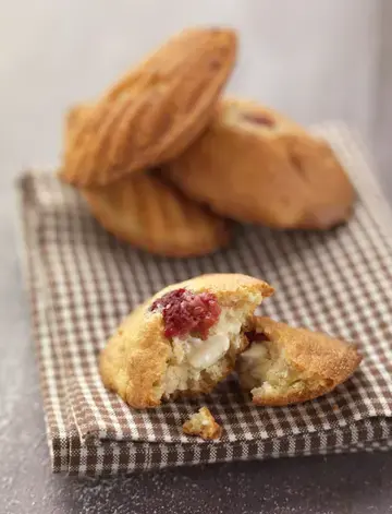 Madeleines framboises banane pepites de chocolat blanc