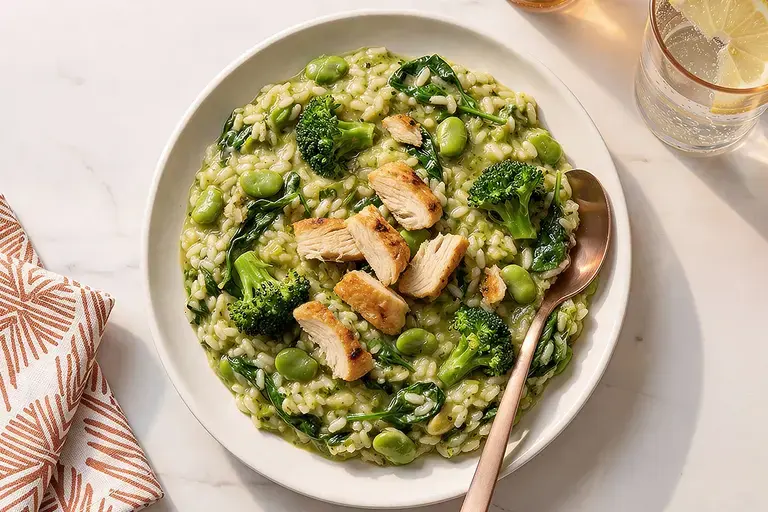 risotto aux légumes verts