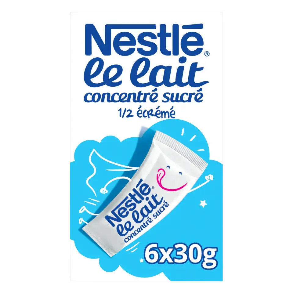 NESTLE Sweetened Condensed Milk 4% Fat Sticks Carton 20(6x30g) FR