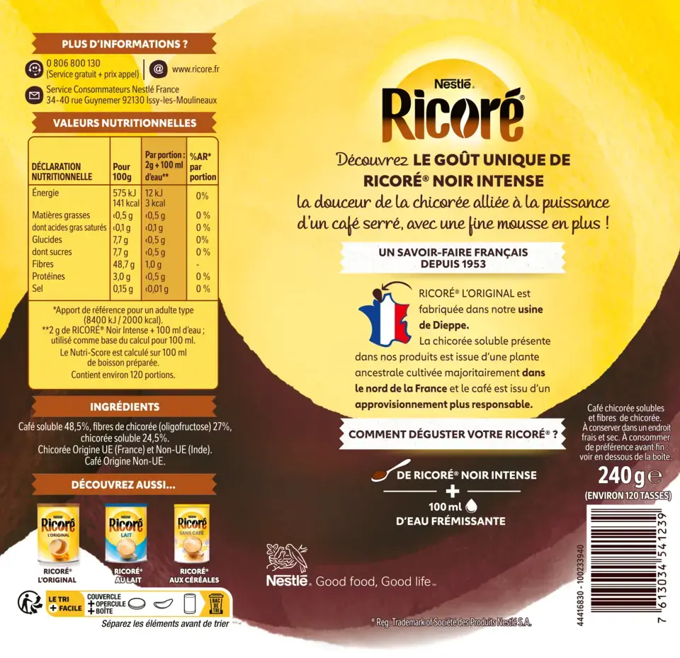 RICORE Dark Intense Tin-Paper 240g FR