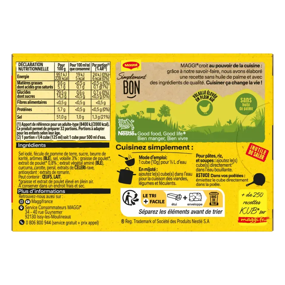 MAGGI Bouillon Poultry FR Carton 80g