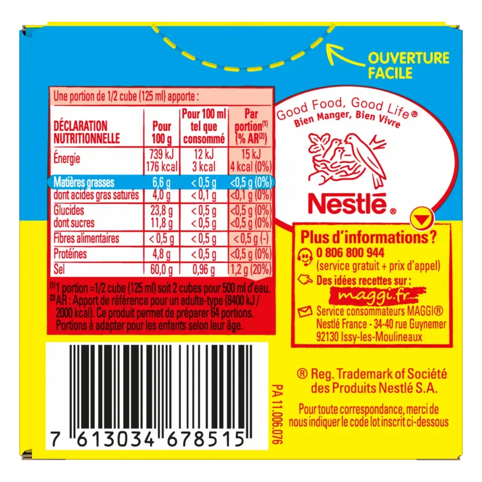 MAGGI KUBOR Bouillon Fat Free Box 15x128g FR