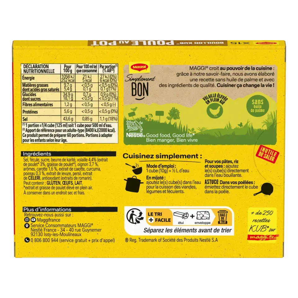 MAGGI Bouillon H Boiling Fowl Carton 20x150g FR