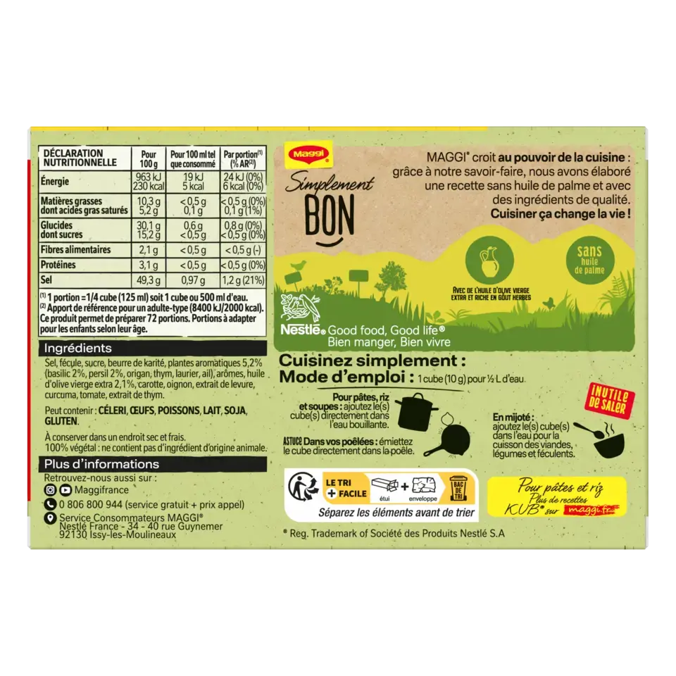 MAGGI Bouillon H Herbs And Olive Oil Carton 20x180g FR