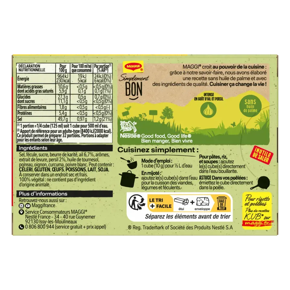 MAGGI Bouillon H Garlic and Parsley Carton 20x80g FR