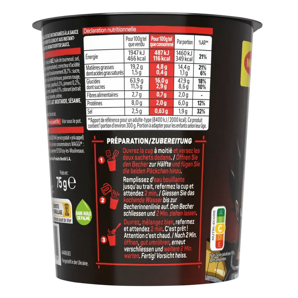 MAGGI Cup Noodle Sweet Chili Dragon Ball Z Cup 8x75g XE