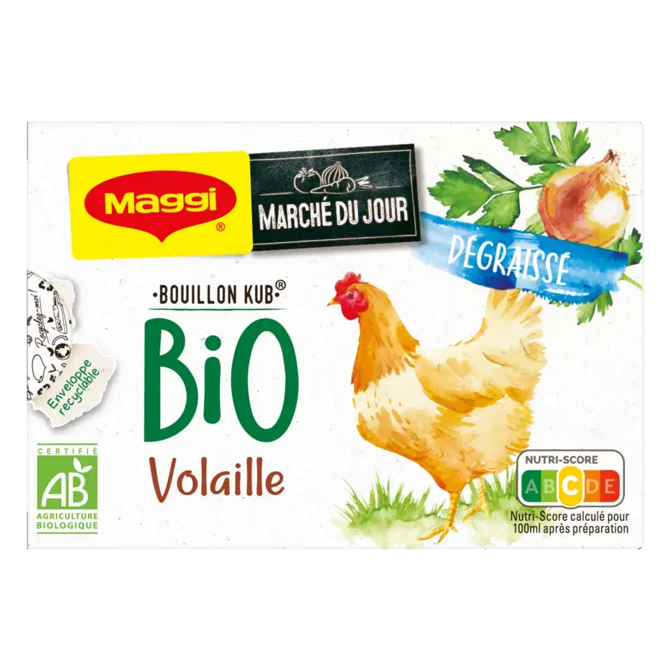 MAGGI Bouillon Chicken Bio Low Fat Carton 80g FR
