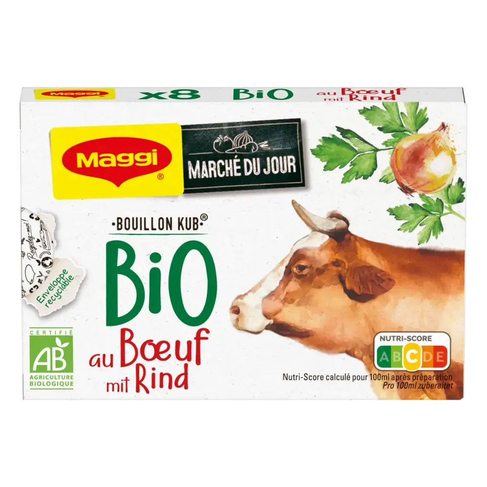 MAGGI Seasoning Bouillon Beef Organic Box 80g FR