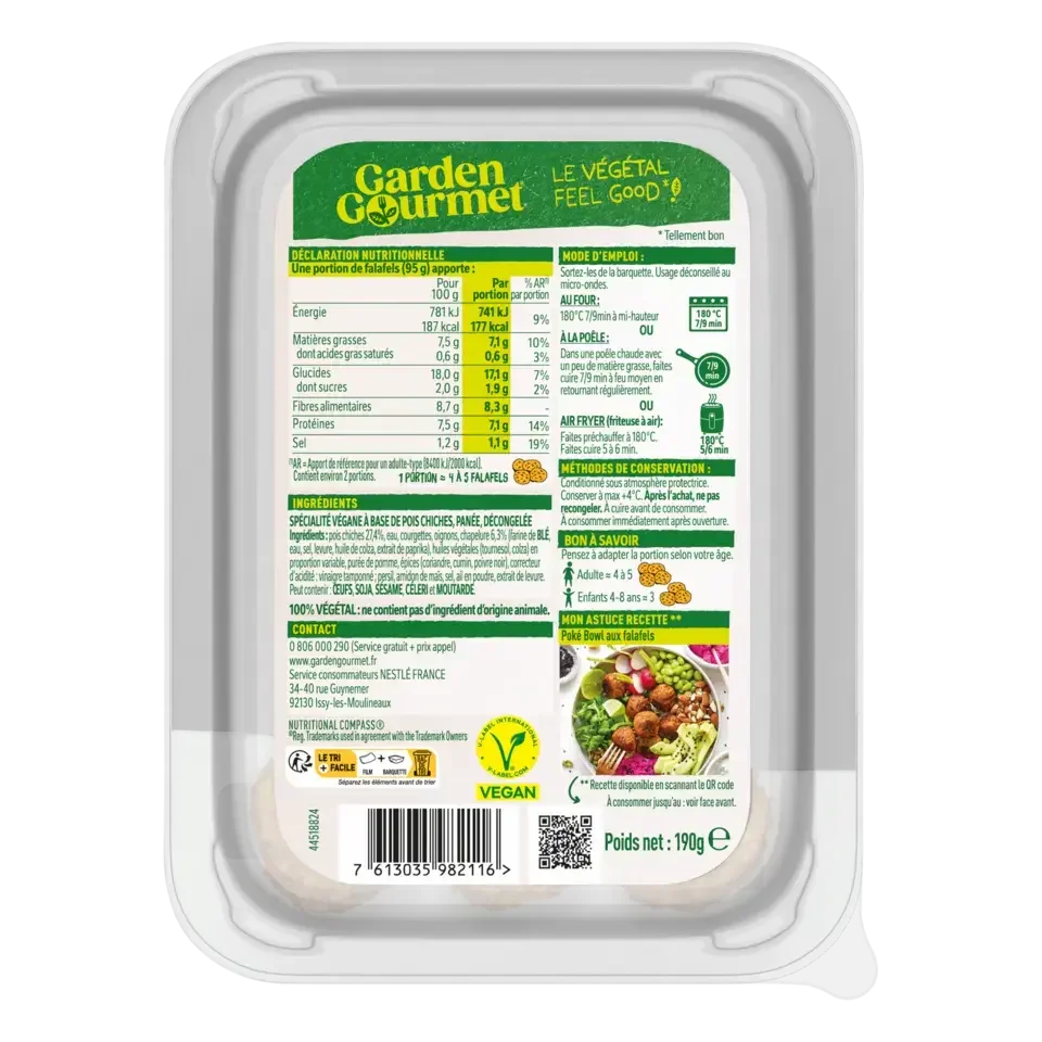 GARDEN GOURMET Falafel Classic Peel Pack 48x190g FR