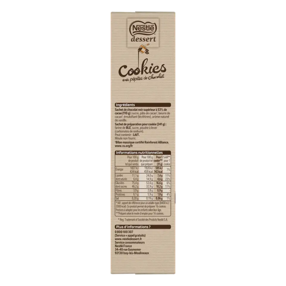 DESSERT Preparation Cookies Chocolate Box 351g FR