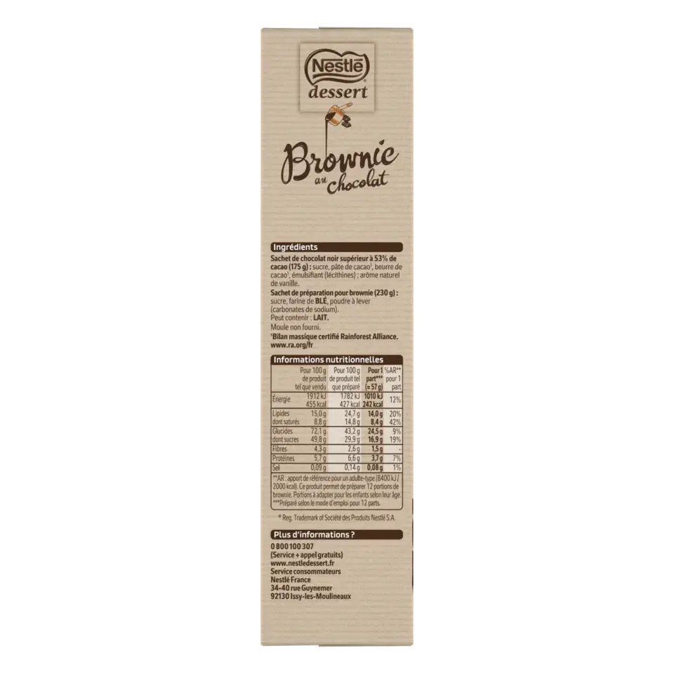 DESSERT Preparation Cake Brownie Chocolate Box 405g FR
